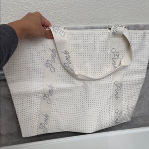 PINK Victoria's Secret Studded White Tote